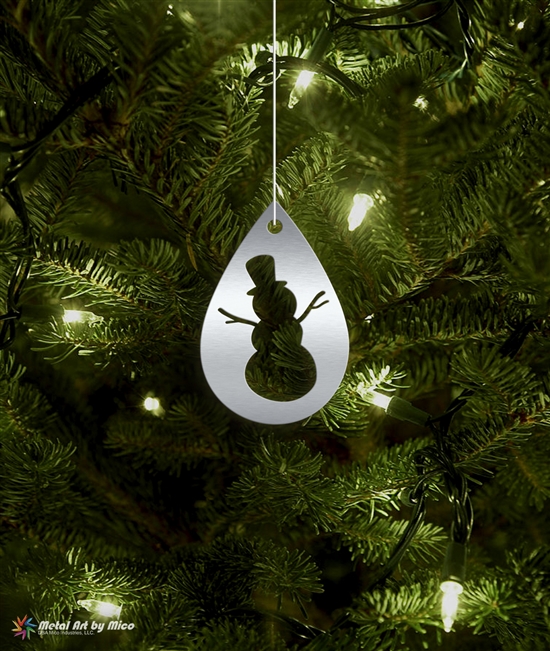 Metal Snow Man Silhouette Tree Ornament