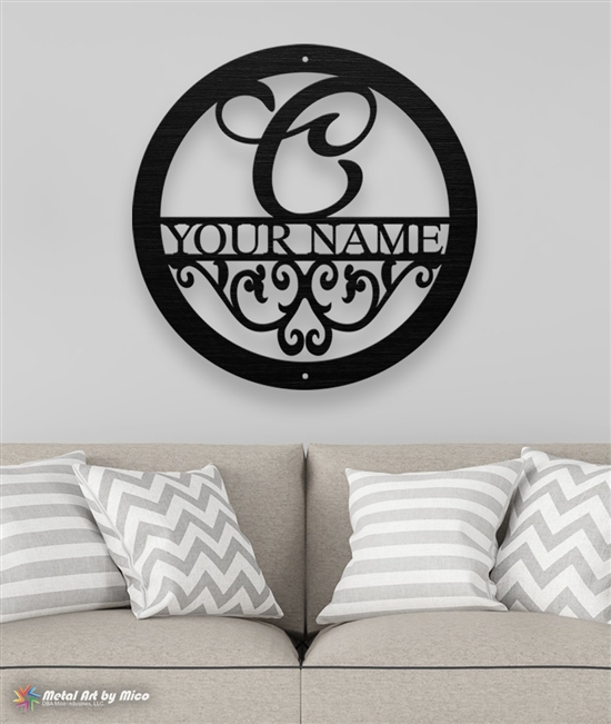 Custom Monogram Metal Art